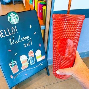 Starbucks Orange Bling Cup (24 oz)